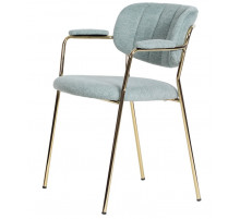 Стул Noro HC10256-1 Кэрол голубой / золотой каркас