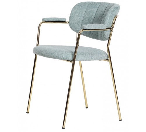 Стул Noro HC10256-1 Кэрол голубой / золотой каркас