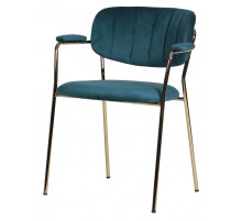 Стул Noro HC10258-1 Кэрол голубой / золотой каркас