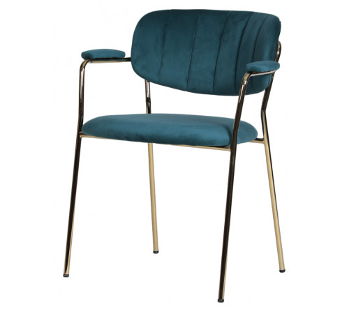 Стул Noro HC10258-1 Кэрол голубой / золотой каркас