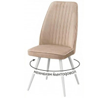 Стул DikLine 327 поворотный B03 BEIGE, ножки белые