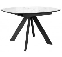 Стол DikLine BK100 Керамика Carrara Gloss (мрамор глянец белый)/подстолье черное/опоры черные