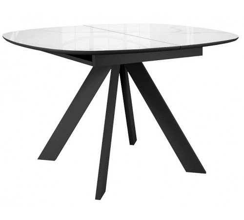 Стол DikLine BK100 Керамика Carrara Gloss (мрамор глянец белый)/подстолье черное/опоры черные