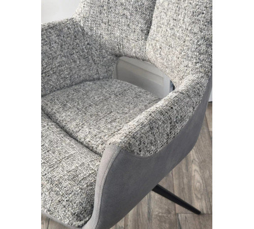 Стул ДАВЕН (DAVEN) 360 град, цвет СЕРЫЙ RIELY-450 / G1038-04 , ткань /ТЕМНО-СЕРЫЙ каркас, ®DISAUR