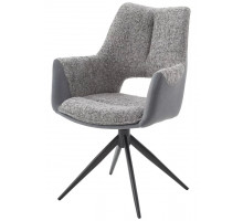 Стул ДАВЕН (DAVEN) 360 град, цвет СЕРЫЙ RIELY-450 / G1038-04 , ткань /ТЕМНО-СЕРЫЙ каркас, ®DISAUR