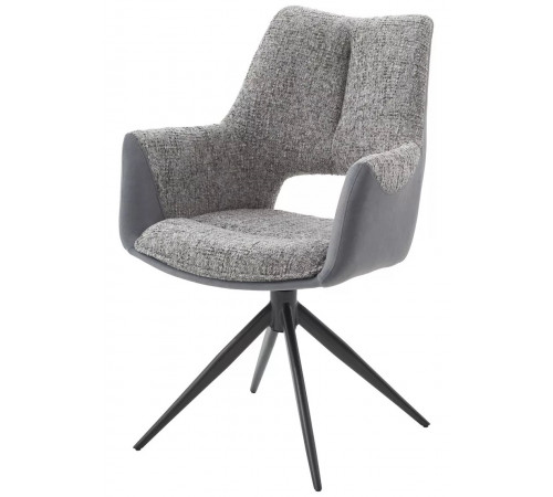 Стул ДАВЕН (DAVEN) 360 град, цвет СЕРЫЙ RIELY-450 / G1038-04 , ткань /ТЕМНО-СЕРЫЙ каркас, ®DISAUR