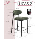 Стул полубарный Lucas 2 шалфей шенилл с чёрными ножками