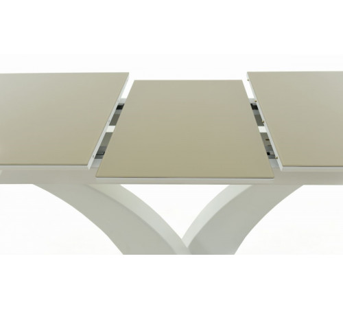 Стол обеденный Нотр Дам MODERNE стекло OPTIWHITE 1400(1800)*850 капучино
