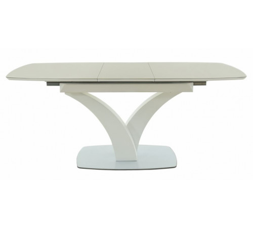 Стол обеденный Нотр Дам MODERNE стекло OPTIWHITE 1400(1800)*850 капучино