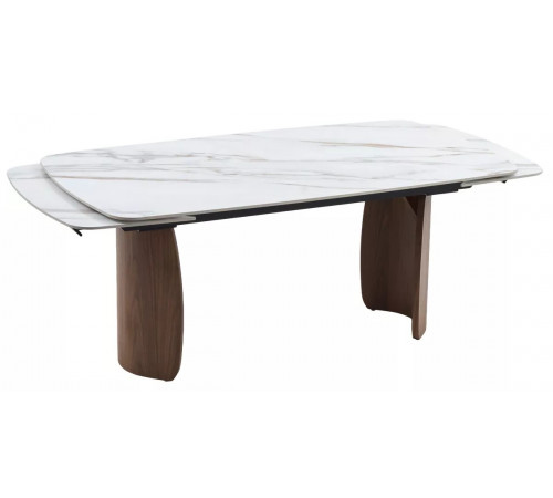Стол ВЕСТБЕРГ (WESTBERG) 180 КАЛАКАТТА (GLOSS CALACATTA GOLD SOLID CERAMIC) / Орех натур, ®DISAUR