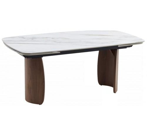Стол ВЕСТБЕРГ (WESTBERG) 180 КАЛАКАТТА (GLOSS CALACATTA GOLD SOLID CERAMIC) / Орех натур, ®DISAUR