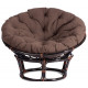 Кресло Папасан/Papasan (23/01 W) /с подушкой и ремешками/115х101х104см, античный черно-коричневый, ткань коричневый