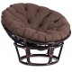 Кресло Папасан/Papasan (23/01 W) /с подушкой и ремешками/115х101х104см, античный черно-коричневый, ткань коричневый