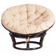 Кресло Папасан/Papasan (23/01 W) /с подушкой и ремешками/ 115х101х104см, античный черно-коричневый, ткань старт
