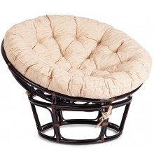 Кресло Папасан/Papasan (23/01 W) /с подушкой и ремешками/ 115х101х104см, античный черно-коричневый, ткань старт
