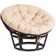 Кресло Папасан/Papasan (23/01 W) /с подушкой и ремешками/ 115х101х104см, античный черно-коричневый, ткань старт