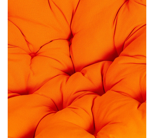 Кресло Папасан/Papasan (23/01 W) /с подушкой и ремешками/ 115х101х104см, античный черно-коричневый, ткань оранжевый