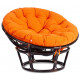 Кресло Папасан/Papasan (23/01 W) /с подушкой и ремешками/ 115х101х104см, античный черно-коричневый, ткань оранжевый