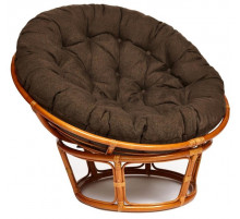 Кресло Папасан/Papasan (23/01 W) /с подушкой и ремешками/ 115х101х104см, коньячный, ткань коричневый, 3м7-147