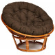 Кресло Папасан/Papasan (23/01 W) /с подушкой и ремешками/ 115х101х104см, коньячный, ткань коричневый, 3м7-147
