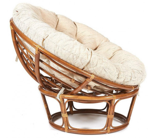Кресло Папасан/Papasan (23/01 W) /с подушкой и ремешками/115х101х104см, коньячный, ткань старт