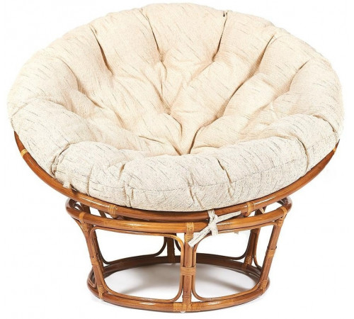 Кресло Папасан/Papasan (23/01 W) /с подушкой и ремешками/ 115х101х104см, пекан орех, ткань старт