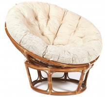 Кресло Папасан/Papasan (23/01 W) /с подушкой и ремешками/ 115х101х104см, пекан орех, ткань старт