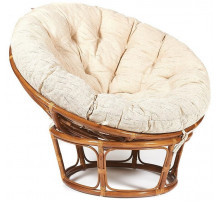Кресло Папасан/Papasan (23/01 W) /с подушкой и ремешками/ 115х101х104см, пекан орех, ткань старт