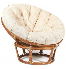 Кресло Папасан/Papasan (23/01 W) /с подушкой и ремешками/ 115х101х104см, пекан орех, ткань старт