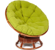 Кресло-качалка Папасан/Papasan (W 23/01 B) /с подушкой/ 115х78х104см, пекан орех, флок олива, 23