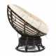 Кресло-качалка Папасан/Papasan (W 23/01 B) /с подушкой/ 115х78х104см, античный черно-коричневый, ткань старт