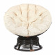 Кресло-качалка Папасан/Papasan (W 23/01 B) /с подушкой/ 115х78х104см, античный черно-коричневый, ткань старт