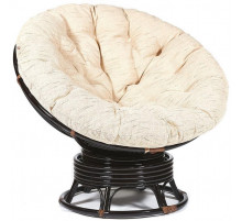 Кресло-качалка Папасан/Papasan (W 23/01 B) /с подушкой/ 115х78х104см, античный черно-коричневый, ткань старт