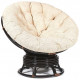 Кресло-качалка Папасан/Papasan (W 23/01 B) /с подушкой/ 115х78х104см, античный черно-коричневый, ткань старт