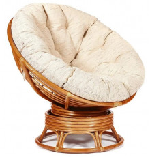 Кресло-качалка Папасан/Papasan (W 23/01 B) /с подушкой/ 115х78х104см, коньячный, ткань старт