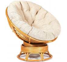 Кресло-качалка Папасан/Papasan (W 23/01 B) /с подушкой/ 115х78х104см, медовый, ткань старт