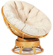 Кресло-качалка Папасан/Papasan (W 23/01 B) /с подушкой/ 115х78х104см, медовый, ткань старт