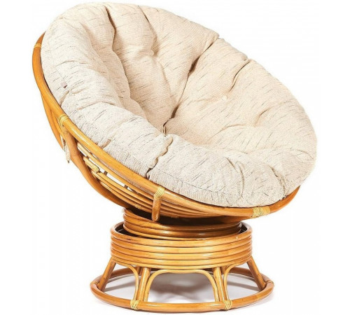 Кресло-качалка Папасан/Papasan (W 23/01 B) /с подушкой/ 115х78х104см, медовый, ткань старт