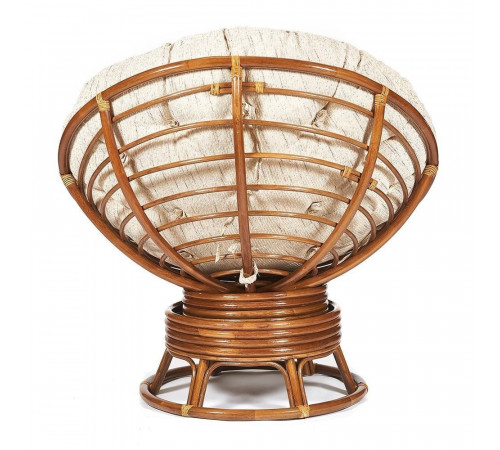 Кресло-качалка Папасан/Papasan (W 23/01 B) /с подушкой/ 115х78х104см, пекан орех, ткань старт