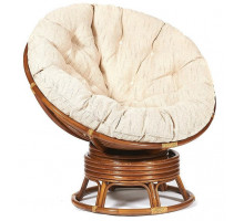Кресло-качалка Папасан/Papasan (W 23/01 B) /с подушкой/ 115х78х104см, пекан орех, ткань старт