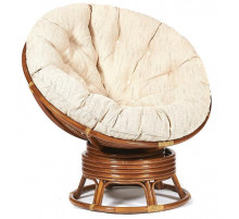 Кресло-качалка Папасан/Papasan (W 23/01 B) /с подушкой/ 115х78х104см, пекан орех, ткань старт