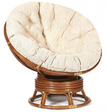 Кресло-качалка Папасан/Papasan (W 23/01 B) /с подушкой/ 115х78х104см, пекан орех, ткань старт