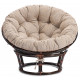 Кресло Папасан/Papasan (23/01 W) /с подушкой и ремешками/ 115х101х104см, античный черно-коричневый, подушка рогожка, меланж