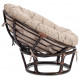 Кресло Папасан/Papasan (23/01 W) /с подушкой и ремешками/ 115х101х104см, античный черно-коричневый, подушка рогожка, меланж