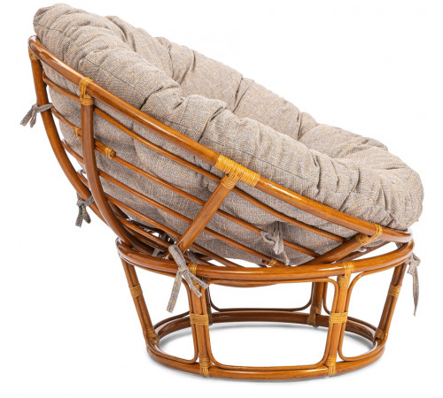 Кресло Папасан/Papasan (23/01 W) /с подушкой и ремешками/115х101х104см, пекан орех, подушка рогожка, меланж