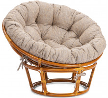 Кресло Папасан/Papasan (23/01 W) /с подушкой и ремешками/115х101х104см, пекан орех, подушка рогожка, меланж