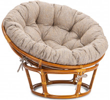 Кресло Папасан/Papasan (23/01 W) /с подушкой и ремешками/115х101х104см, пекан орех, подушка рогожка, меланж