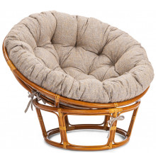 Кресло Папасан/Papasan (23/01 W) /с подушкой и ремешками/115х101х104см, пекан орех, подушка рогожка, меланж