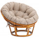 Кресло Папасан/Papasan (23/01 W) /с подушкой и ремешками/115х101х104см, пекан орех, подушка рогожка, меланж