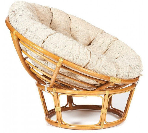 Кресло Папасан/Papasan (23/01 W) /с подушкой и ремешками/ 115х101х104см, медовый, ткань старт